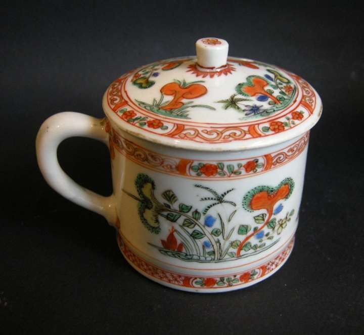 Mustard pot "famille verte" porcelain - Kangxi period